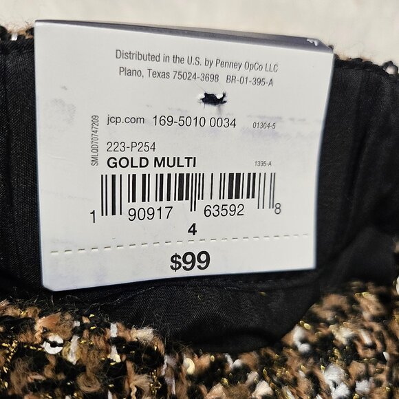 Worthington X Jason Bolden Women's Gold Multi Tweed Pants Size 4 - Picture 9 of 10